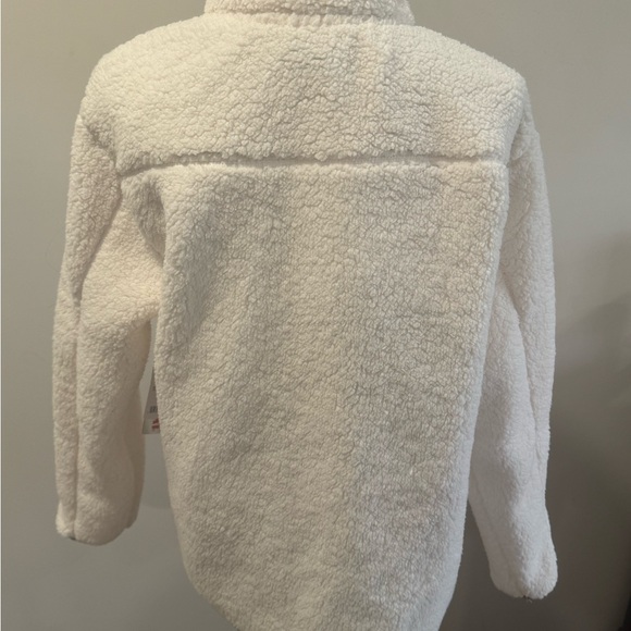 32 Degrees White and Camel Snap Front Sherpa Jacket - Picture 2 of 9